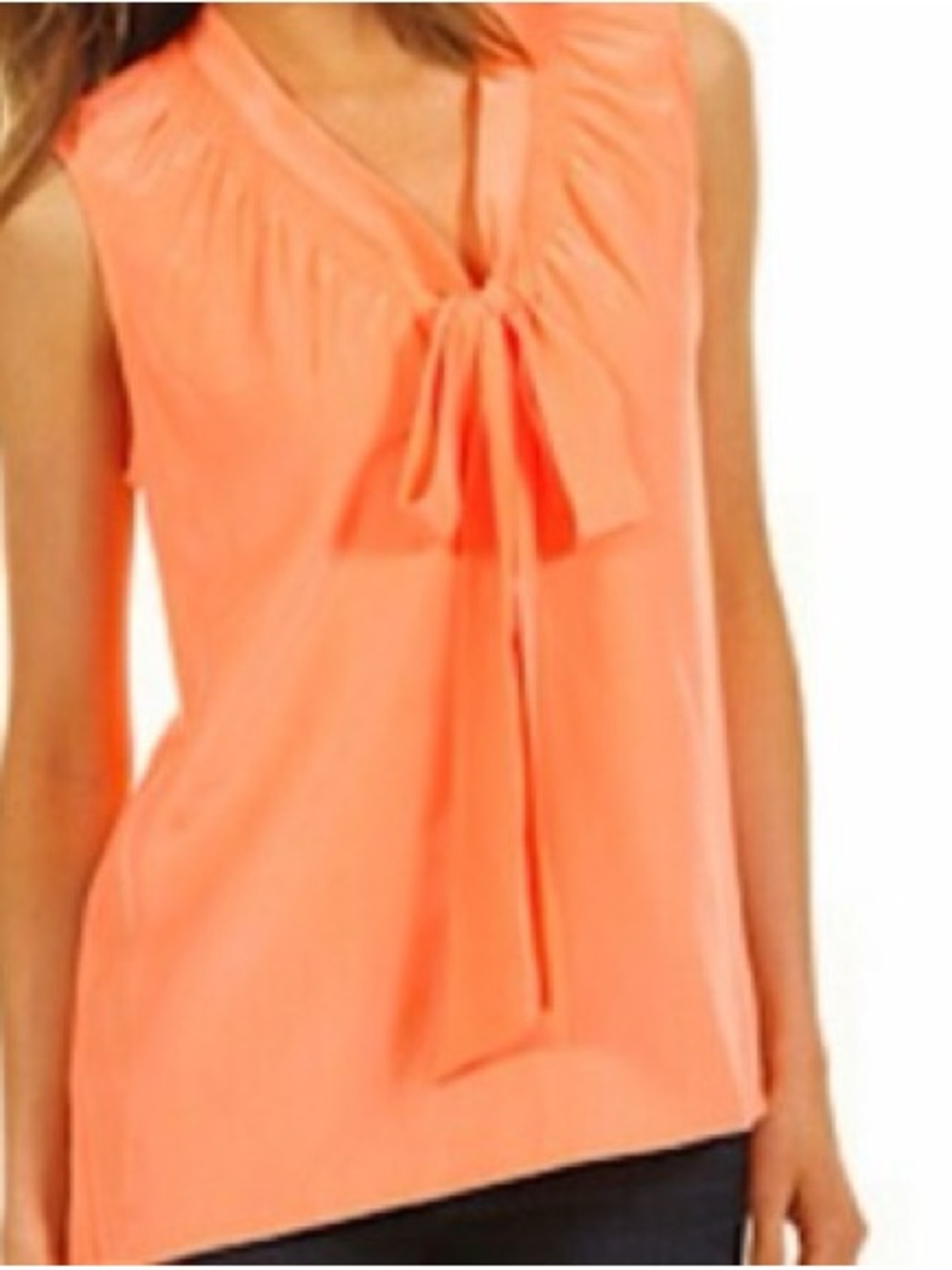 Lilly Pulitzer Dahlia Sleeveless Bow Blouse 100% Silk